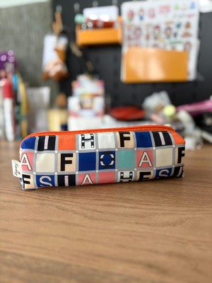 Fiorbag Kalem Kutusu Yıkanabilir Kalem Kutusu Tek Bölmeli Fermuarlı Kalemlik Astarlı Okul Kalem Kutusu Desenli Astarlı Tek Gözlü Kalemlik -El Yapımı