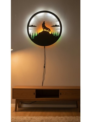 Wells Bozkurt LED Işıklı Mdf Duvar Tablosu - 50X50 cm