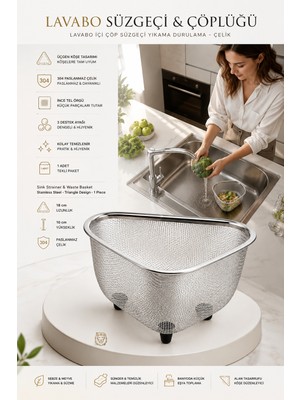 Transformacion Lavabo Süzgeci -Lavabo Çöplüğü - Lavabo İçi Çöp Süzgeci 304 Paslanmaz Çelik 721845