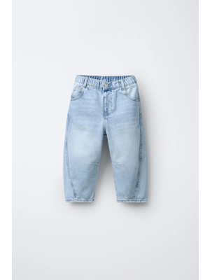 Connemara  Erkek Çocuk Açık Mavi Baggy Jean Pantolon Rahat Kalıp Günlük Kullanım