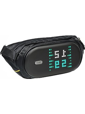 Esranın Dünyası Divoom Pixoo Slingbag-C Siyah Ledli Bel Çantası