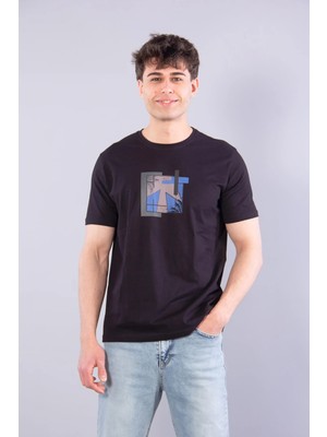 Mckanzie 7401 Süprem Şekil Baskılı Bisiklet Yaka T-shirt