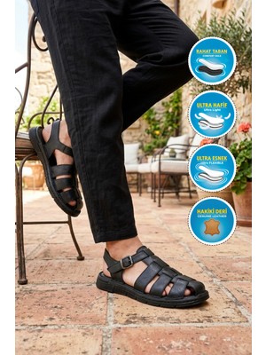 Pierre Cardin PC-7462 M Siyah Erkek Sandalet