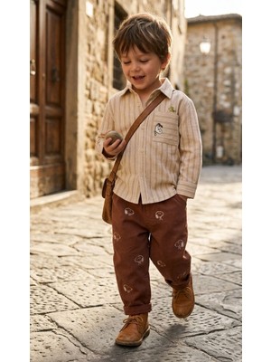 Baby Lory Kids Store Erkek Çocuk Desenli Gömlekli Takım