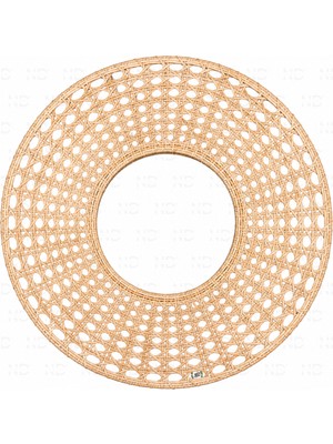 Naturel Dekor Rattan Hazeran Örme Dekoratif Ayna 55 Cm, Bohem, Iskandinav, Modern, Hasır, Bambu