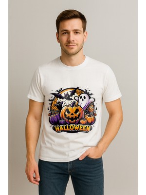 Mr.Thinker Mr.thınker Regular Unisex T-Shirt Beyaz 'özel Günler/cadılar Bayramı1' 1t Baskılı