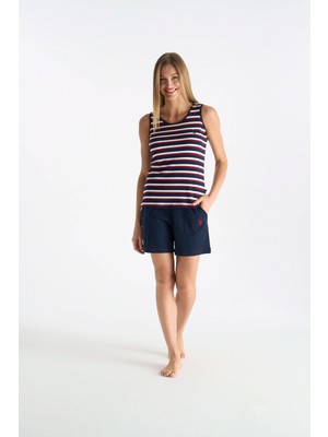U.S. Polo Assn. Kadın Konforlu Şort&askılı Pijama Takımı Lacivert 026YC.ZE2.TA0.GR.OU210.KM
