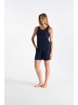U.S. Polo Assn. Kadın Şort&askılı Lacivert Renk Günlük Kullanım Pijama Takımı 026YC.Z2ET0.A.GR2.OU0.P5.KM