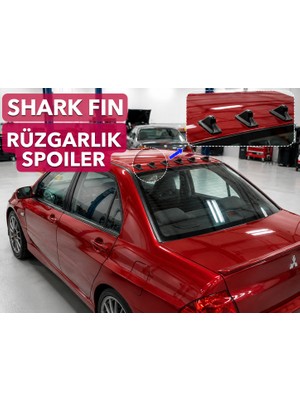 Alyora 3D Baskı Universal Araç Tavan Aero Kanat Seti 6’lı – Arka Cam Üstü Shark Fin Spoiler Görünümlü Dekoratif Parça