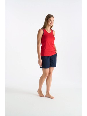 U.S. Polo Assn. Kadın Şort&askılı Kırmızı Renk Günlük Kullanım Pijama Takımı 026YC.Z2ET0.A.GR2.OU0.P5.KM