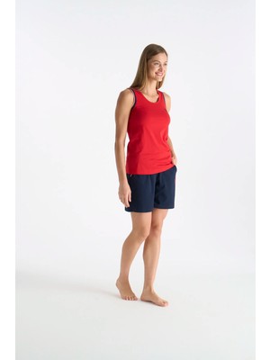 U.S. Polo Assn. Kadın Şort&askılı Kırmızı Renk Günlük Kullanım Pijama Takımı 026YC.Z2ET0.A.GR2.OU0.P5.KM