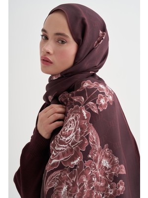 Kızıl Carell Floriva Monogram Floş Şal