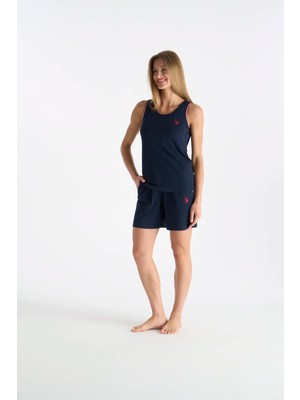 U.S. Polo Assn. Kadın Şort&askılı Lacivert Renk Günlük Kullanım Pijama Takımı 026YC.Z2ET0.A.GR2.OU0.P5.KM