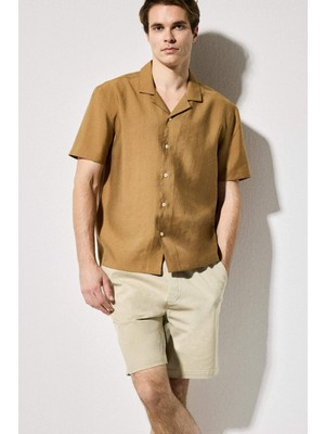 DeFacto Regular Fit Polo Yaka Tencel Kısa Kollu Gömlek G8083AX26SM