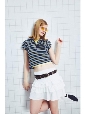 DeFacto Slim Fit Polo Yaka Çizgili Penye Kısa Kollu Tişört H5202AX26SM