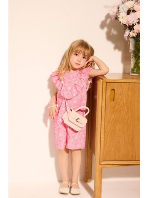 DeFacto Kız Bebek Floral Keten Tulum H6017A526SM