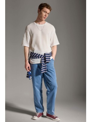 DeFacto Wide Leg Elastik Bağcıklı Bel Jean Pantolon H6708AX26SM