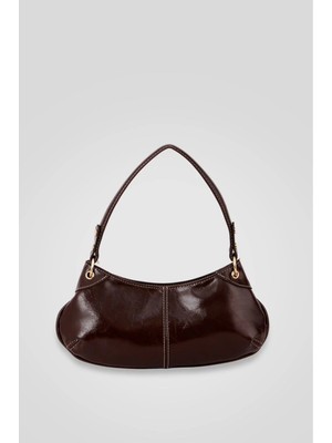 Lovely Store Bükreş Model Omuz ve El Çantası Parlak Kırçıllı Yapılı FERMUARLI(33X14)