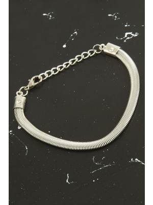 Zero Land Ilkeshop Italyan Zincir Bileklik-Gümüş Rengi