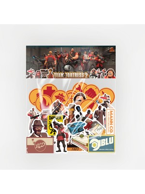 Baprile Team Fortress 2 Tf2 33 Parça Kaliteli Laptop Telefon Termos Etiket Seti