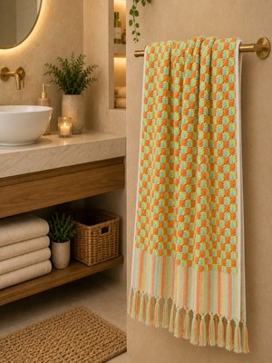 Home Of Buldan %100 Pamuk Otantik Nohut Desenli Yumuşak Banyo Havlusu