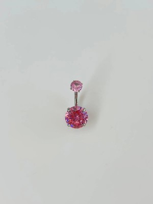 Magicool Pembe Taşlı Göbek Piercing