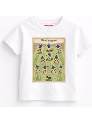 Rabona Fashion France All Time Legends Retro Çocuk T-Shirt