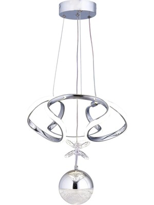 Gusto Lighting Nadya Tek Toplu Modern Sarkıt Avize ,krom Sarkıt Power LED Avize, 3 Renk Yanabilen LED Avize,