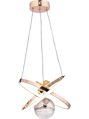 Gusto Lighting Modern Carla Tek Top LED Sarkıt Avize Gold,3 Renk Ayarlanabilir LED Avize.salon