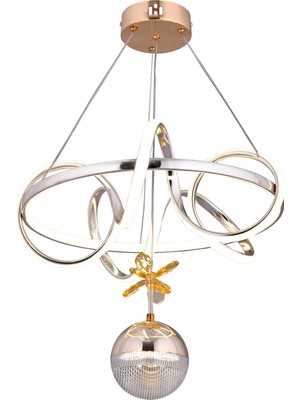Gusto Lighting Deniz Tek Toplu Modern Sarkıt Avize ,gold Sarkıt Power LED Avize, 3 Renk Yanabilen LED Avize,