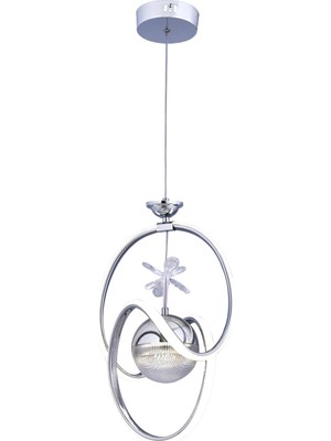 Gusto Lighting Sirius Tek Top LED Sarkıt Avize,krom,3 Renk Yanabilen LED Avize, Modern Salon Oda LED Avize