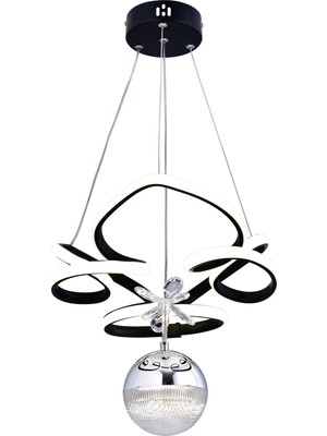 Gusto Lighting Helen Tek Toplu Modern Sarkıt Avize ,siyah Sarkıt Power LED Avize, 3 Renk Yanabilen LED Avize,