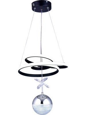 Gusto Lighting Parla Tek Top LED Sarkıt Avize,siyah3 Renk Yanabilen LED Avize, Modern Salon Oda LED Avize