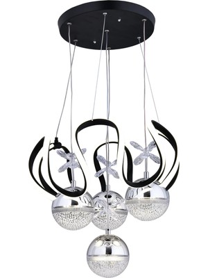 Gusto Lighting Cemre 4 Toplu Modern LED Sarkıt Avize ,siyah Sarkıt Power LED Avize, 3 Renk Yanabilen LED Avize,