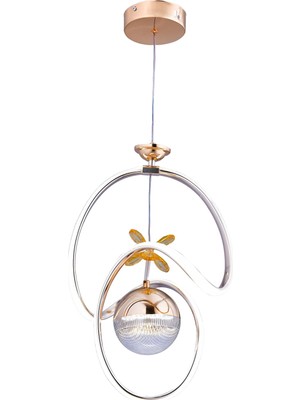 Gusto Lighting Sirius Tek Top LED Sarkıt Avize,gold,3 Renk Yanabilen LED Avize, Modern Salon Oda LED Avize