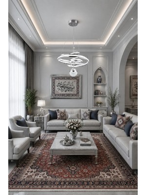 Gusto Lighting Alora LED Sarkıt Avize Krom ,3 Renk Yanabilen Modern Avize,salon LED Avize