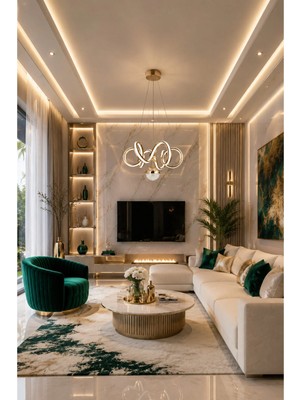 Gusto Lighting Vienna LED Sarkıt Gold Avize,3 Renk Yanabilen Modern Avize,salon LED Avize