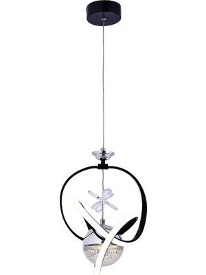 Gusto Lighting Dora Buyuk Tekli LED Sarkıt Avize,siyah,3 Renk Yanabilen LED Avize, Modern Salon Oda LED Avize