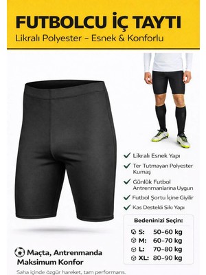 Liggo Likralı Sporcu Taytı Futbol Tayt Şort Altı Tayt
