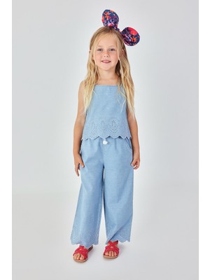 Boboli Jakarlı Denim Pantolon 2 Yaş-6 Yaş Mavi