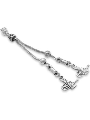 Tesbihname Metal Püskül - Foxtail Zincirli - Çift Kamçılı - Tuğra Tasarım