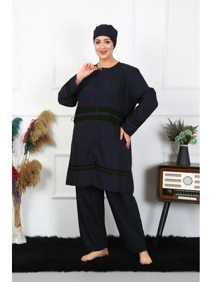 Moda Büyük Beden Tesettür Mayo Lacivert Beruflic