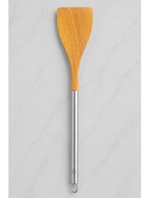 Destpak Paslanmaz Çelik Saplı Akasya Spatula - Ahşap Spatula - Hem Dekoratif Hem Pratik
