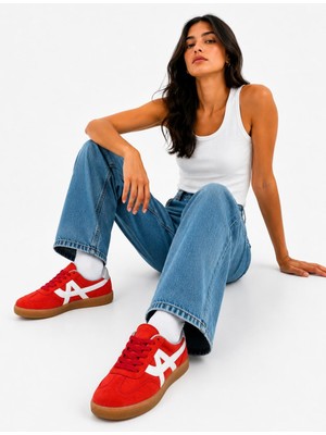 papucumun dünyası Unisex Süet Özel Gum Tabanlı Günlük Kullanıma Uygun Retro Sneaker