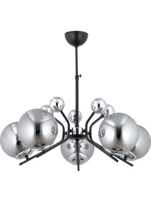 Esslight BESTE 5 Lİ SARKIT AVİZE FÜME GLOB CAMLI MODERN DEKORATİF AYDINLATMA