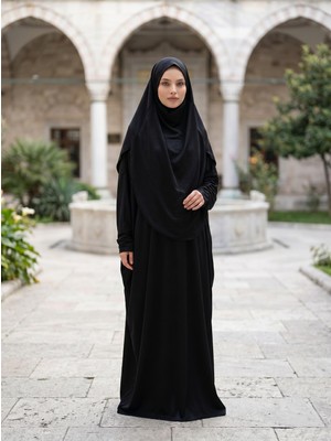 Gg Glow Kendinden Başörtülü Pratik 34- 50 Beden Namaz Elbisesi Taşıma Torbalı Tesettür Ibadet Elbisesi