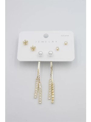 Nemere Çoklu Set Küpe - Altın