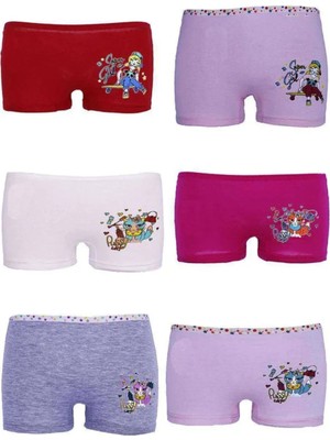 Nemere 6 Adet Düz Baskılı Kız Çocuk Boxer 402