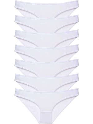 Nemere 7 Adet Süper Eko Set Likralı Kadın Slip Külot Beyaz