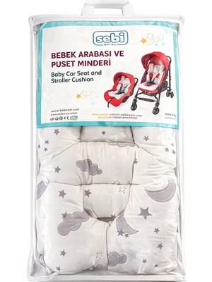 Sebi Bebek Arabası ve Puset Minderi Yıldız Desenli